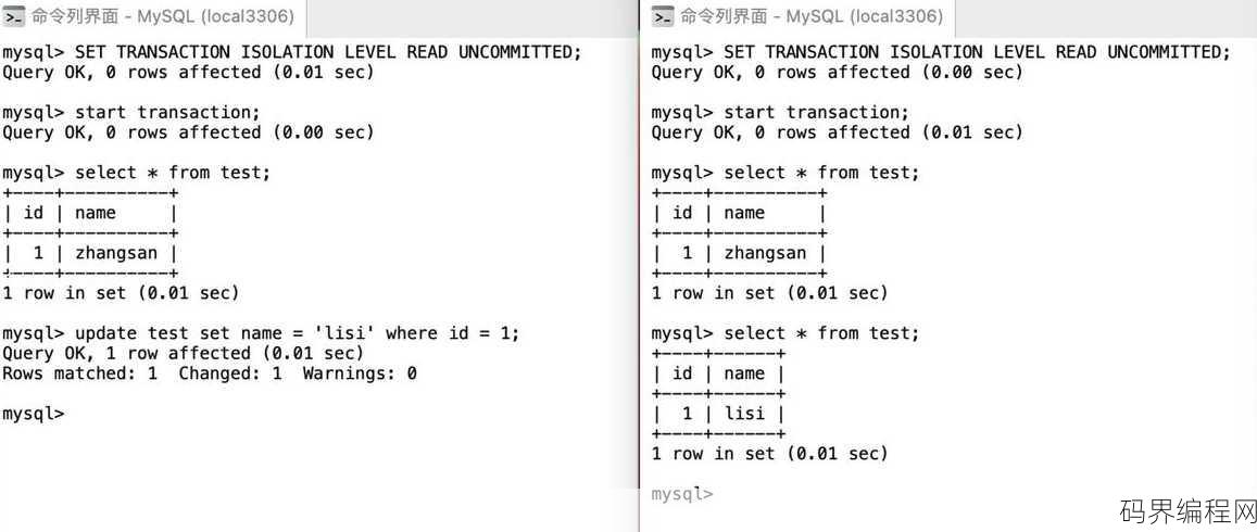 mysql隔离级别