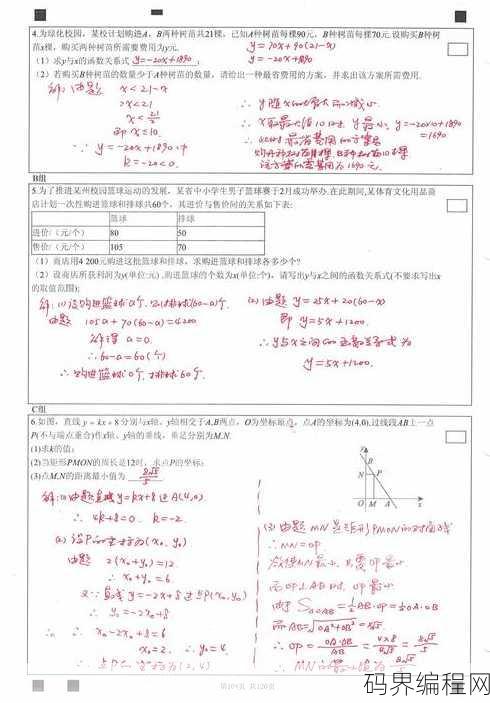 初二函数题100道及答案，初中二年级函数题精选100例及详解