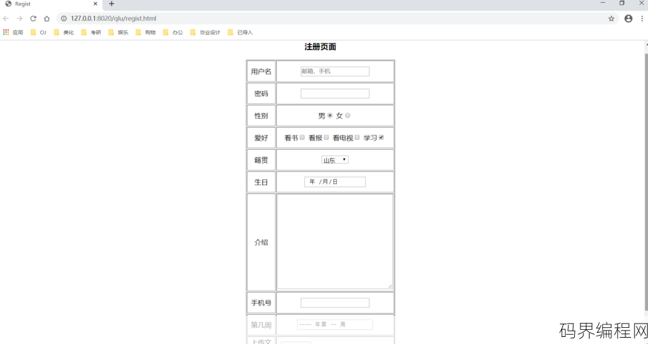 html表单样式代码