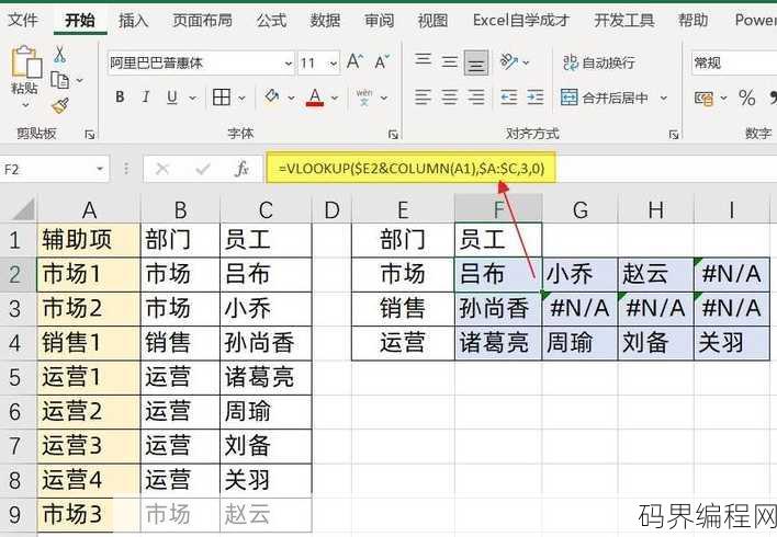 vlookup一对多查找