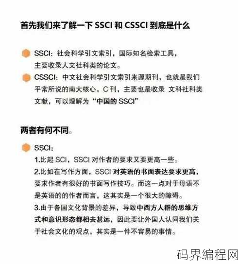 cssci和ssci哪个厉害，CSSCI与SSCI，哪者学术影响力更胜一筹？