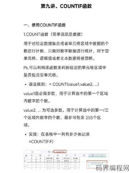 count和countif的操作