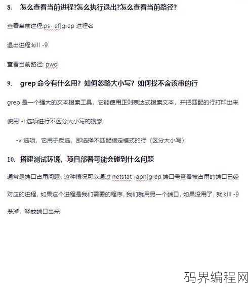 linux常用命令面试题