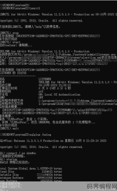 oracle数据库启动和关闭命令，Oracle数据库启动与关闭操作指南