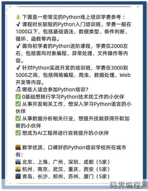 编程网课收费标准，编程网课价格一览，合理收费，优质教学