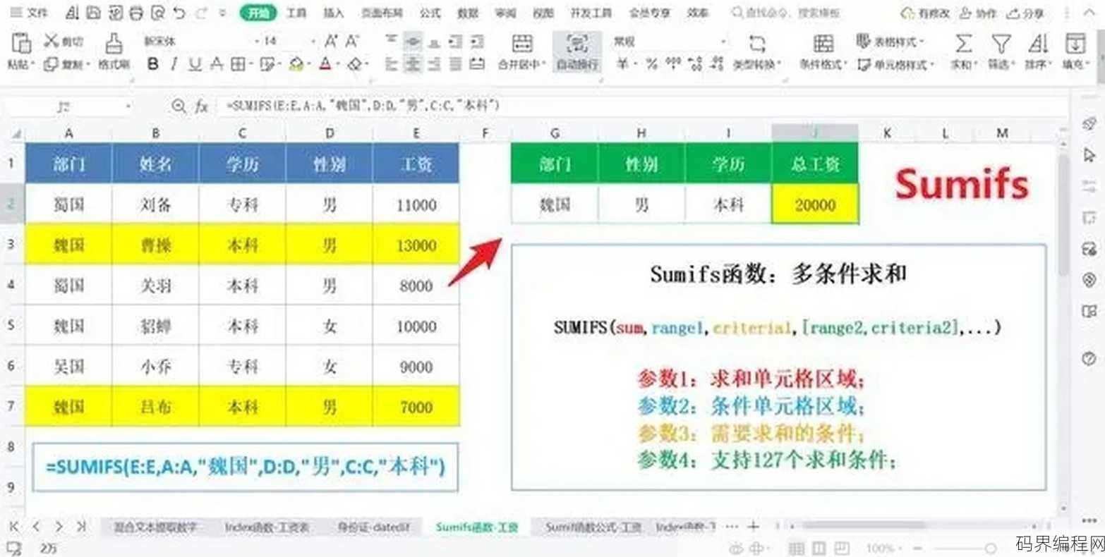 sumif函数公式
