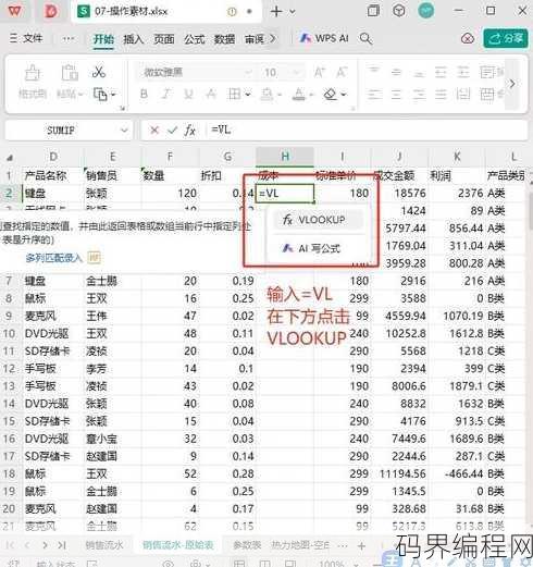 vlookup函数的使用方法及实例:两个表格的关联