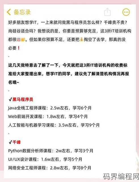 黑马程序员前端培训费用，黑马程序员前端课程费用解析