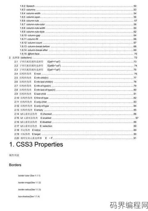 css教程的参考手册