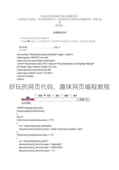 好玩的网页代码