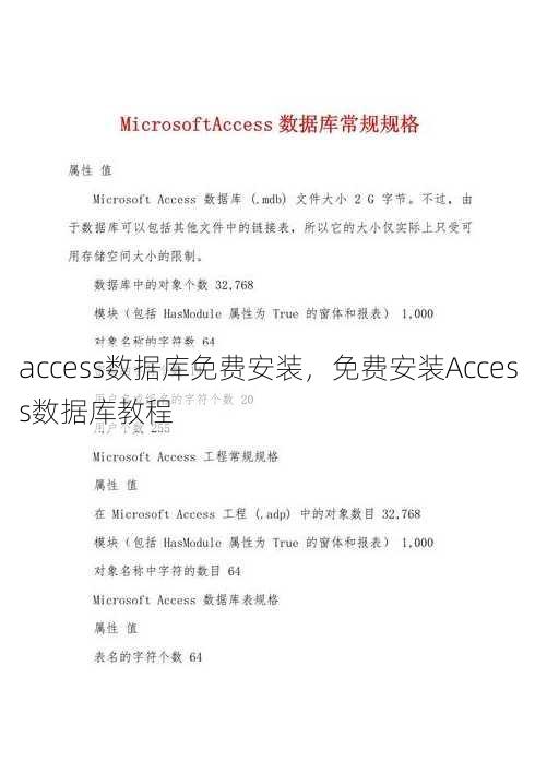 access数据库免费安装