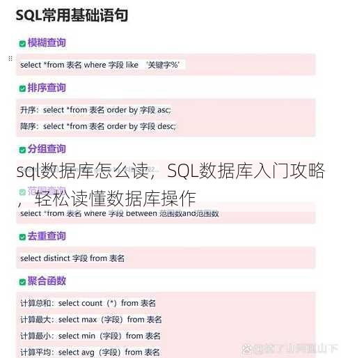 sql数据库怎么读