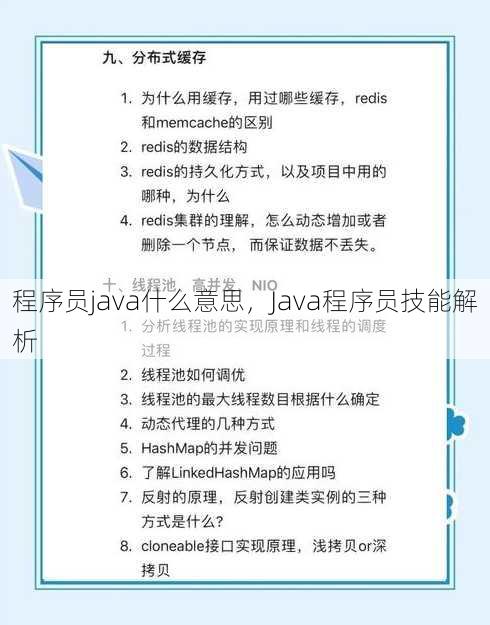 程序员java什么意思，Java程序员技能解析