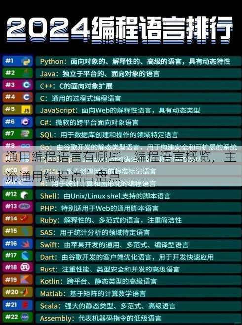 通用编程语言有哪些，编程语言概览，主流通用编程语言盘点