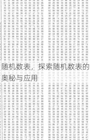 随机数表
