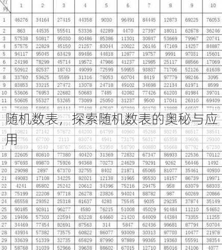 随机数表