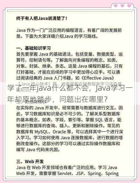 学了一年java什么都不会