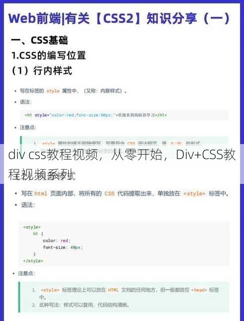 div css教程视频，从零开始，Div+CSS教程视频系列
