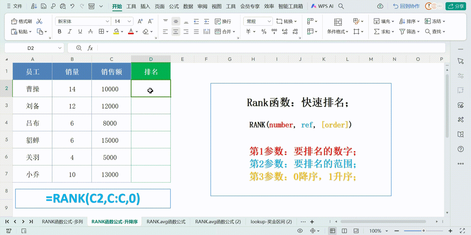 excel函数rank怎么用（excel rank函数的用法）
