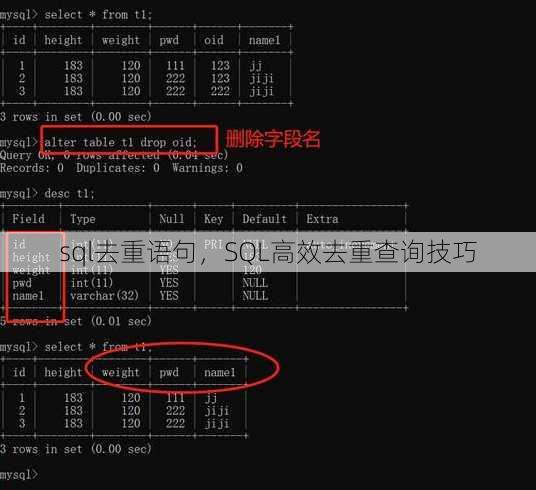 sql去重语句