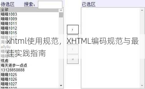 xhtml使用规范