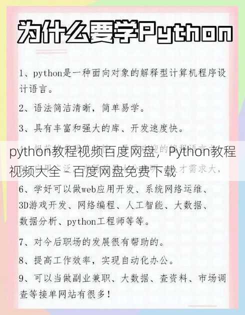 python教程视频百度网盘