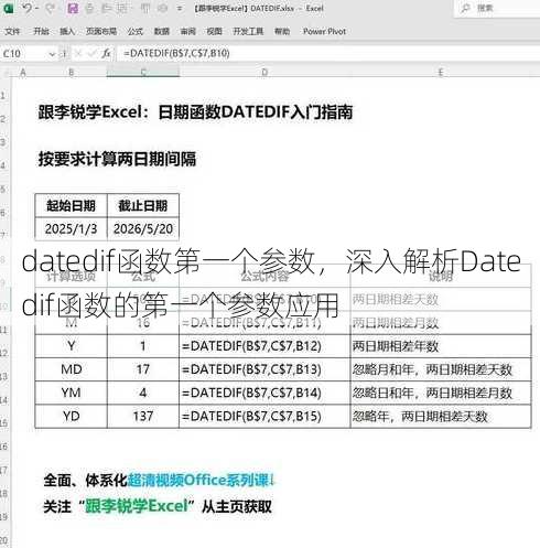 datedif函数第一个参数