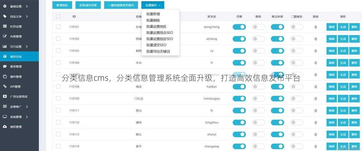 分类信息cms