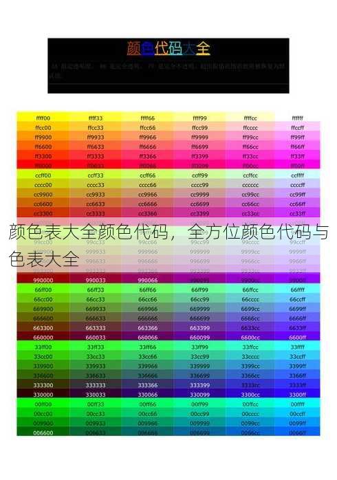 颜色表大全颜色代码