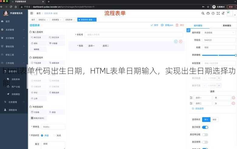 html表单代码出生日期