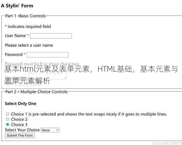 基本html元素及表单元素