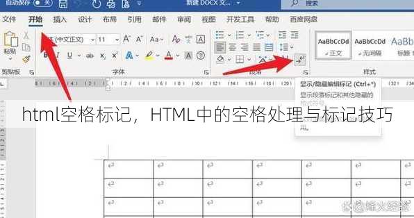html空格标记