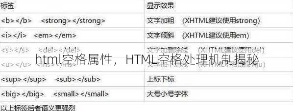 html空格属性