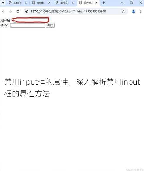 禁用input框的属性