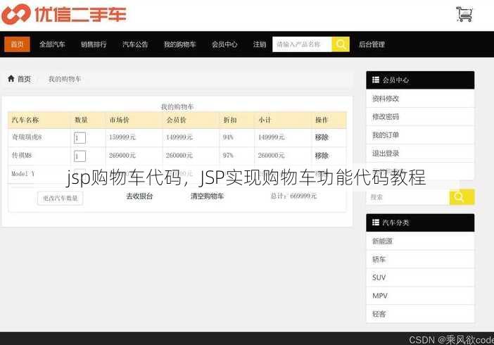 jsp购物车代码