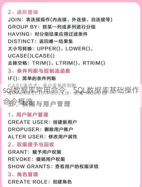 sql数据库常用命令