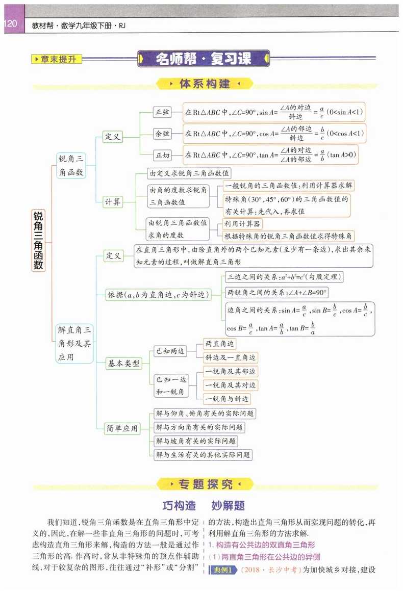 九年级三角函数知识点（九年级三角函数知识点归纳总结）