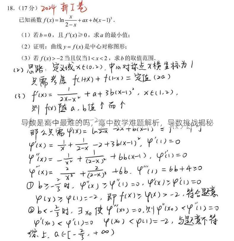 导数是高中最难的吗