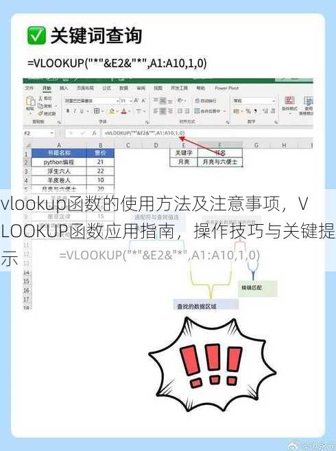 vlookup函数的使用方法及注意事项