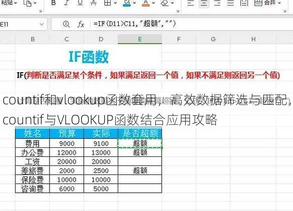 countif和vlookup函数套用