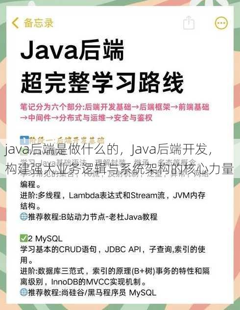 java后端是做什么的