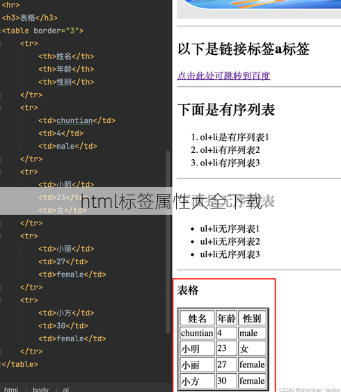 html标签属性大全下载