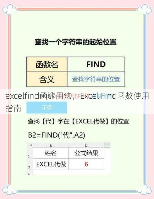 excelfind函数用法