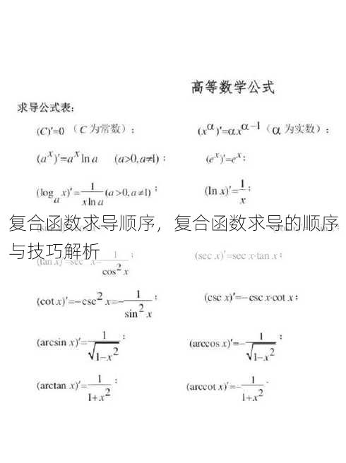 复合函数求导顺序