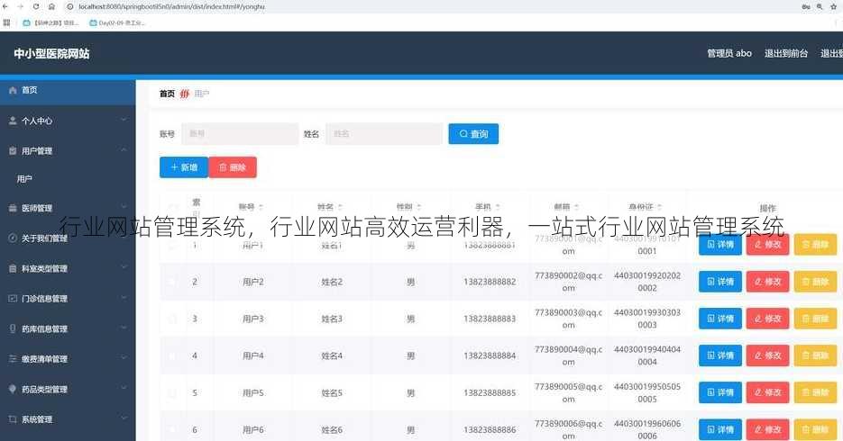 行业网站管理系统