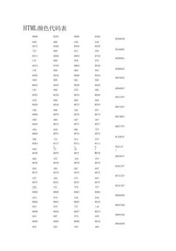 html颜色代码对照表变色（html颜色变化）