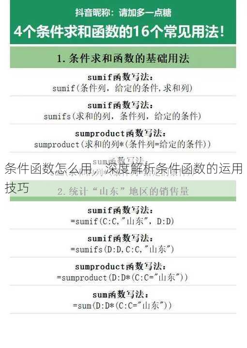 条件函数怎么用