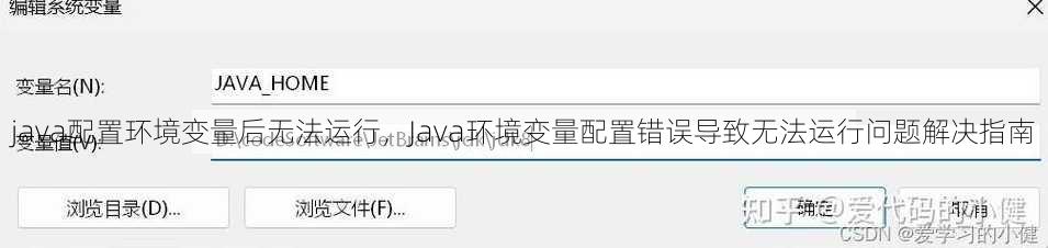 java配置环境变量后无法运行