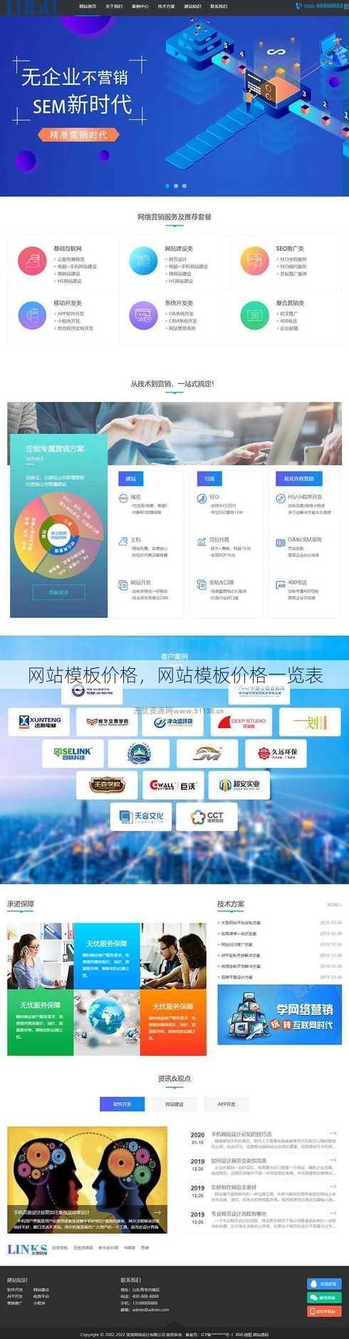网站模板价格