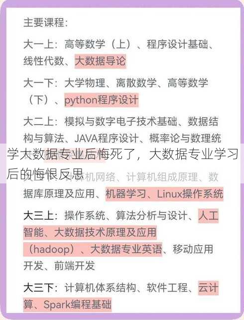 学大数据专业后悔死了